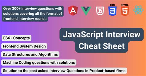 Image result for JavaScript Interview Cheat Sheet