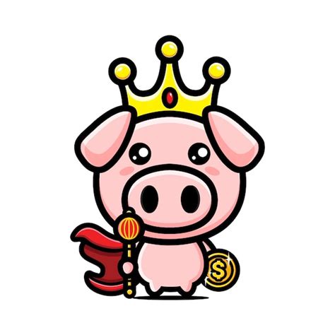 Mascot design of cute pig character | Premium Vector