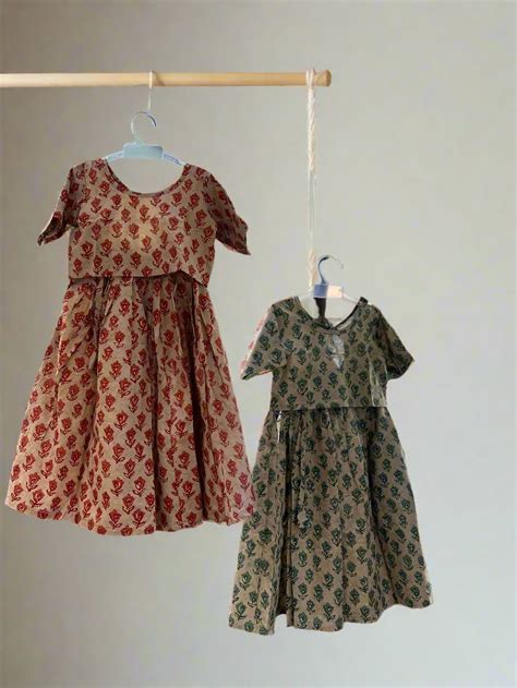 Klingaru Skirt Top - Grey Green & Peach Red