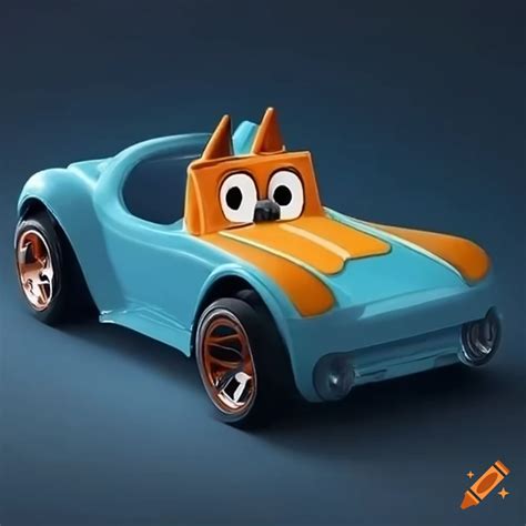 Unique bluey design hot wheels car