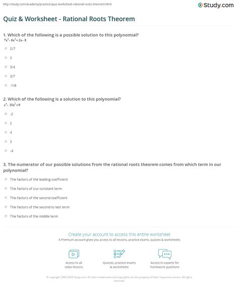 Image result for Rational Zero Theorem Worksheet