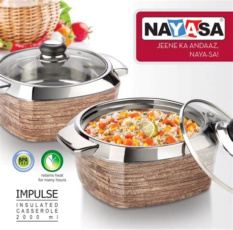 Buy Nayasa Superplast Glass Impulse Casserole, Brown, Standard Online ...