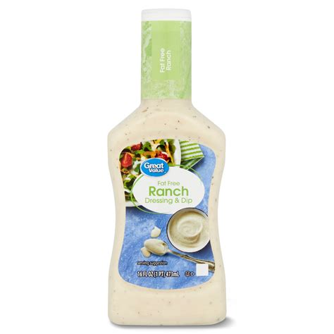 Great Value Ranch Dressing & Dip, Fat Free, 16 fl oz - Walmart Business ...