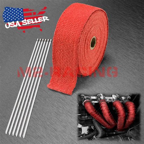 Red Exhaust Wrap Motorcycle Stainless Steel Collars For Exhaust Wrap