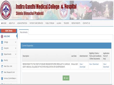 IGMC, Shimla Recruitment 2021: Apply for 227 Sr. Resident/Tutor Posts ...
