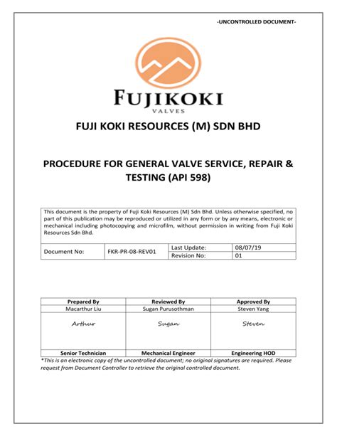 Valve Testing Procedure 的图像结果