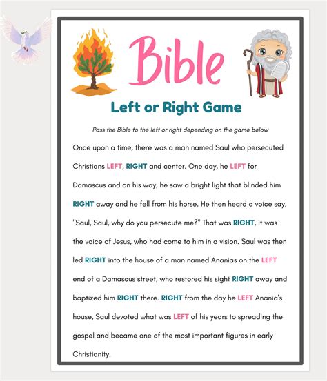 Bible games left or right bible game womens ministry games etsy – Artofit