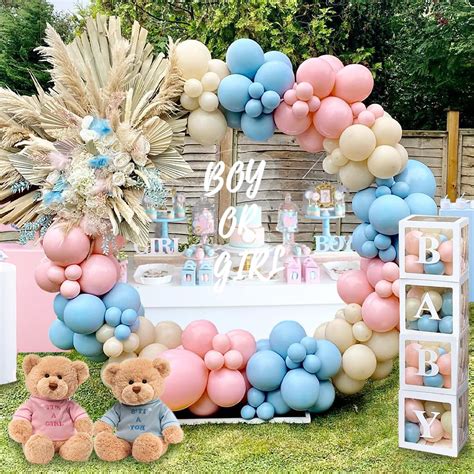 Gender Reveal Decorations Party Set 176pcs Pink And Blue Balloons ...