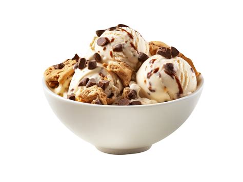 Yummy cookie chip ice cream bowl isolated on transparent background ...