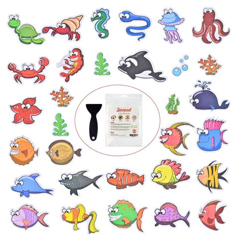 Secopad Non Slip Bathtub Stickers, 31 Large Sea Adhesive Kids Anti Slip ...