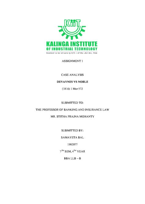 1982077 - It is a case analysis of banking law - ASSIGNMENT 1 CASE ...