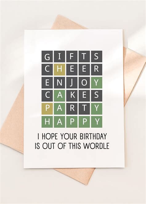TEEMI-Wordle Birthday Card, Trendy Cute Funny India | Ubuy