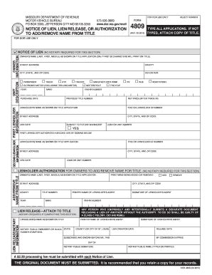 2012 Form MO 4809 Fill Online, Printable, Fillable, Blank - pdfFiller