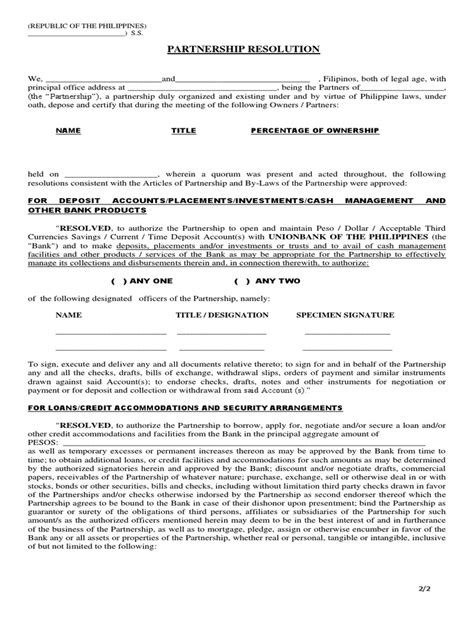 Partnership Resolution Sample 的图像结果