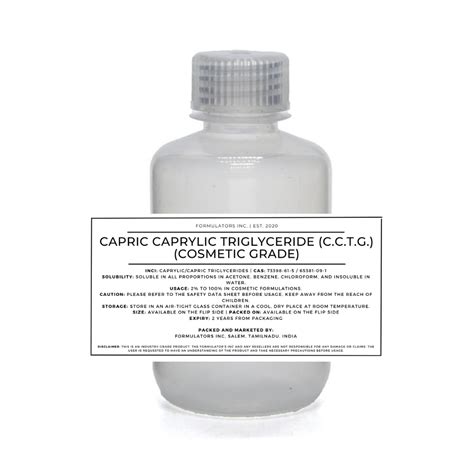 Capric Caprylic Triglyceride (CCTG) (Cosmetic Grade) – Formulators Inc
