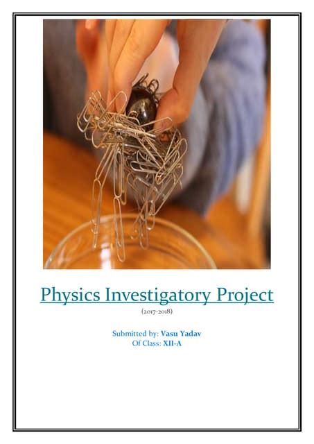Rezultat imagine pentru Physics Investigatory Project Class 12 PDF