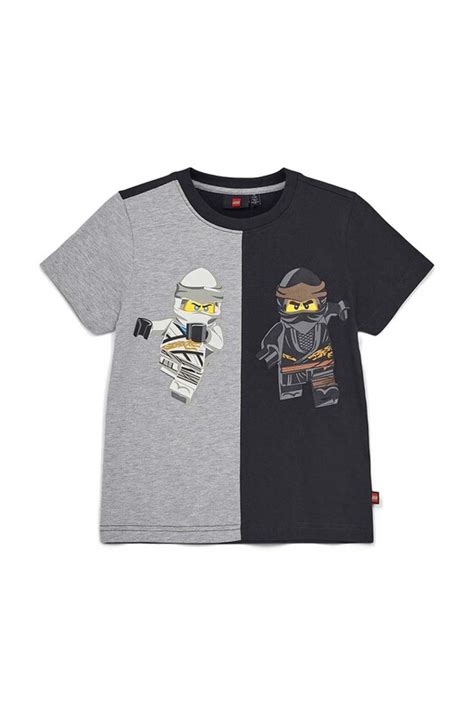 Lego t-shirt dziecięcy x LEGO Ninjago kolor szary z nadrukiem | Answear.com