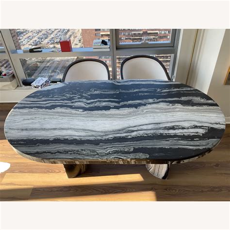 CB2 Julius 72" Oval Marble Dining Table - AptDeco