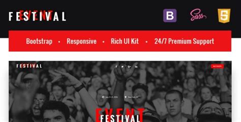 Адаптивный шаблон целевой страницы html5 - Festival Event - Лендинг ...
