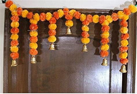 Buy SPHINX Artificial Marigold Fluffy Flowers Garland (Purple, 5 Pieces ...