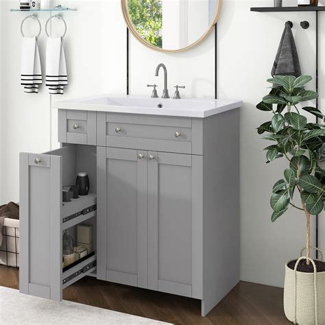 Amazon.com: Merax 30" Bathroom Vanity W/Sink, Gray Combo Stand Storage ...