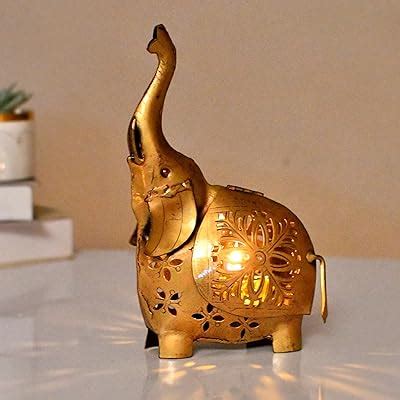 Buy CraftVatika Elephant Showpiece Statue Iron Tea Light Candle Holder ...