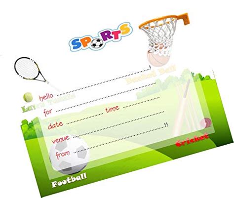 PartyStuff Cards - Sports Invitation Card 2 : Amazon.in
