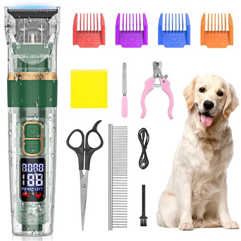 Professional Dog Grooming Kit, Rechargeable Low Noise Dog Clippers ...