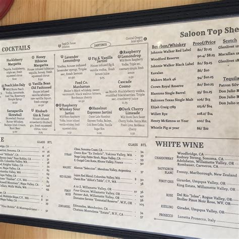 TUMALO FEED CO. STEAKHOUSE, Bend - Menu, Prices & Restaurant Reviews ...