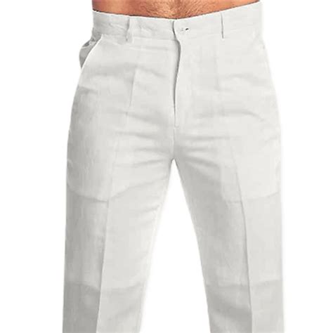 Men's Linen Pants Trousers Dress Pants Summer Pants Beach Pants ...