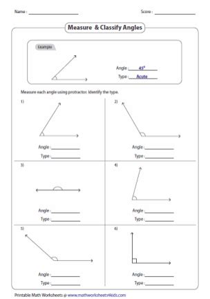 Image result for Classification of Angles Worksheet