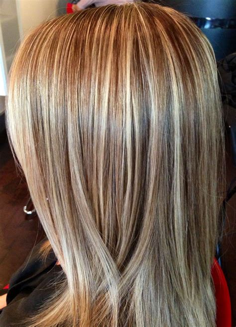 This beautiful hair color was created by foiling the top of head in a ...
