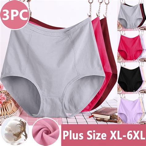 CFLVAEK 3 Pack Plus Size Briefs for Women High Waisted Leakproof ...