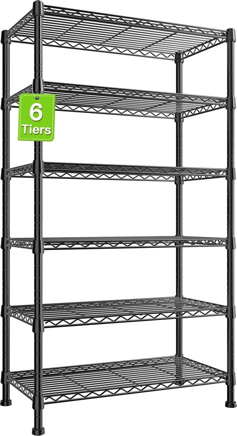 Amazon.com: REIBII 72’’H Wire Shelving, 6 Tier Garage Shelving Units ...