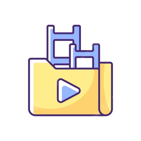 Streaming Service Library Rgb Color Icon Pictogram Logo Video Vector ...