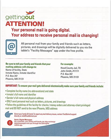 Hood County Sheriff's Office - New way of sending mail to those ...