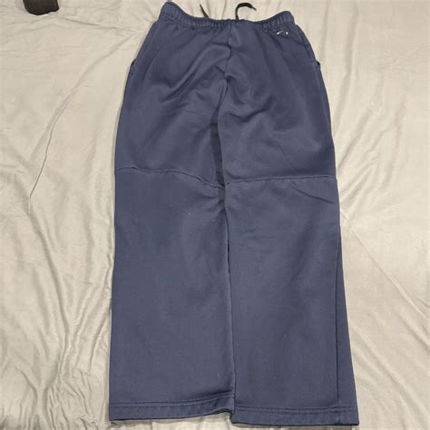 Nike blue navy sweatpants straight leg men’s Medium... | Depop