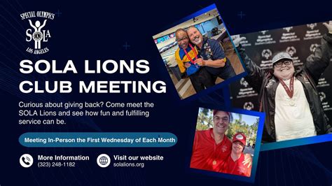SOLA Lions Club In-Person Meeting – Learn About Local Service & Special ...