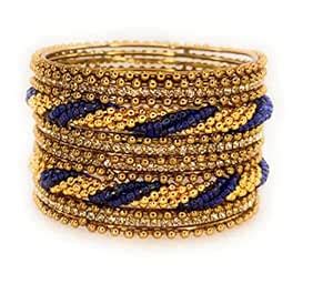 Buy SBS Alloy Metal Beaded & Zircon Stone Bangles set for girl child ...