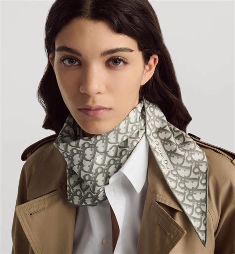 Dior Oblique Dior Diamond Gray Silk Twill | DIOR