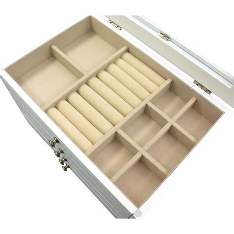 Buy White Elegant Glass Lift Top Jewelry Box Online at Lowest Price in ...