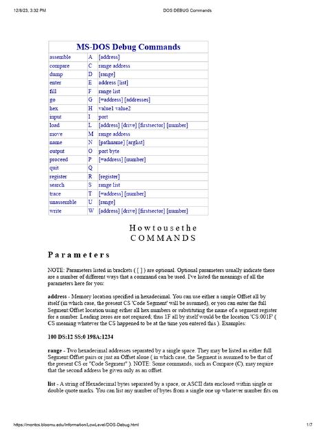Image result for DOSBox Debug Command