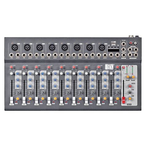 MX Live Audio Mixer 10 Channel Compact Analog Mixer w/USB & Bluetooth ...