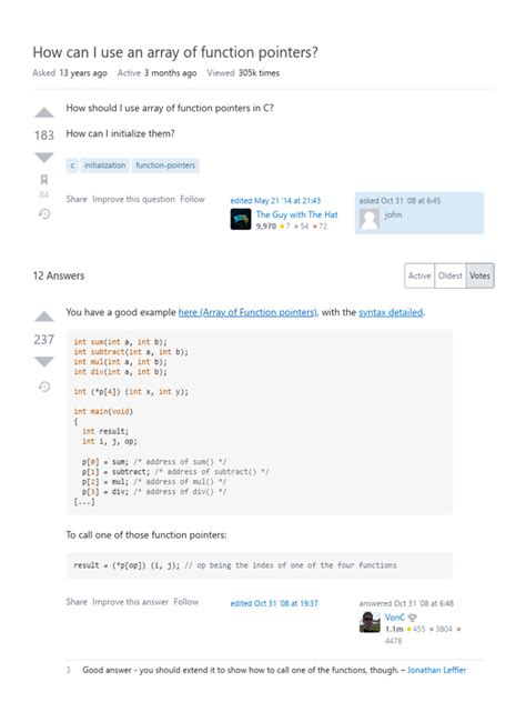 Image result for Array of Function Pointers in C