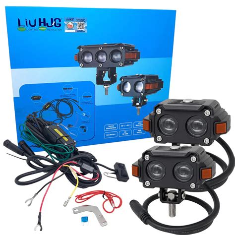 LIU HJG Future EYE S60 LED Fog Light with Wiring Kit Yellow/White Red ...