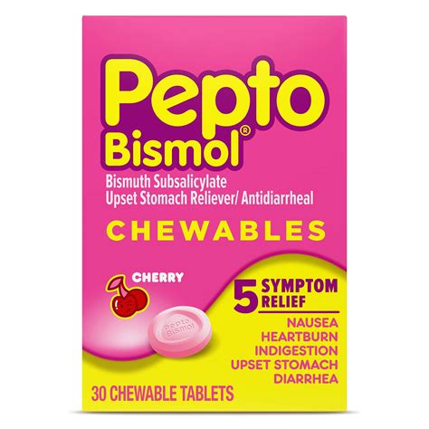 Buy Pepto Bismol Digestive Medicine Upset Stomach And Diarrhea Chewable ...