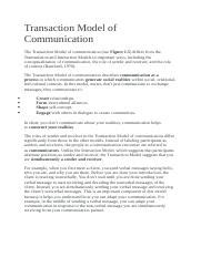 Image result for Example of a Transaction Model of Interaction