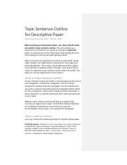 Image result for Topic Sentence Outline Example