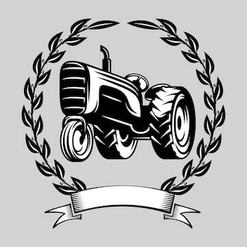 Premium Vector | Vector tractor logo illustration emblem design