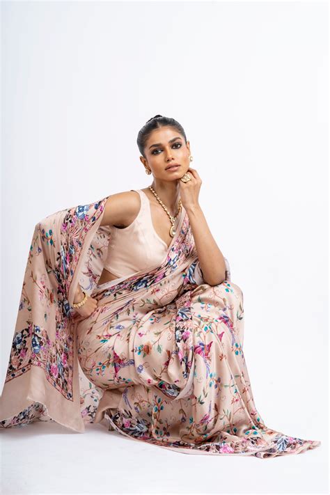 Buy Meena Blossom Pink Satin Silk Saree Online at Studio 113